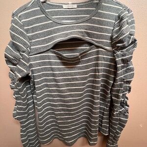 Maurices Neck cut-out  long sleeve top
